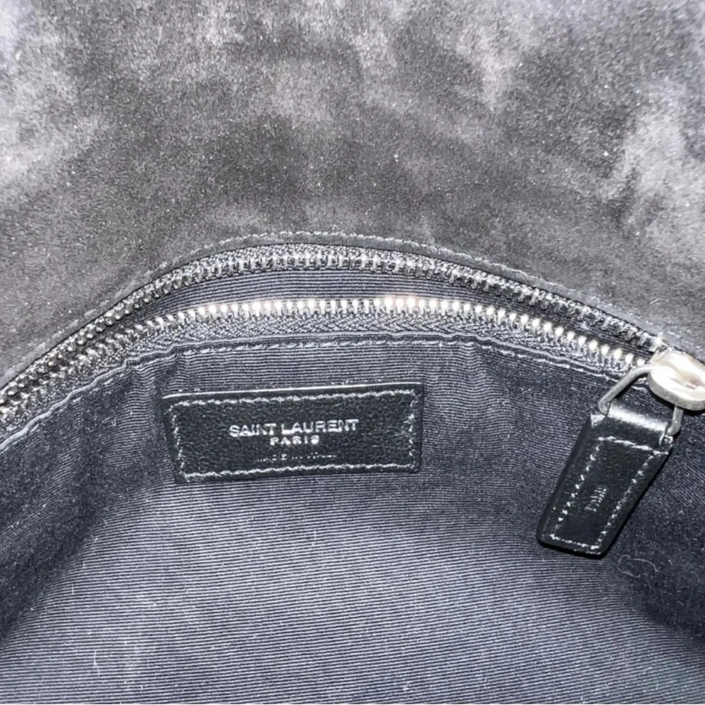 Saint Laurent Black Suede Small Loulou Puffer Shoulder Bag - Picture 4 of 6